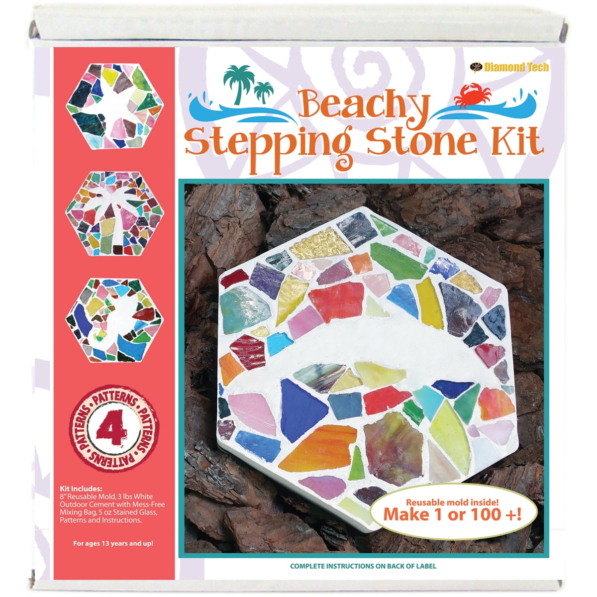 Mosaic Stepping Stone KitHexagonBeachy