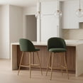 thumbnail image 3 of Homy Casa Set of 2 24.4" Swivel Bar Stools, Green Fabric Counter Chairs for Kitchen Island & Home Bar, 3 of 7