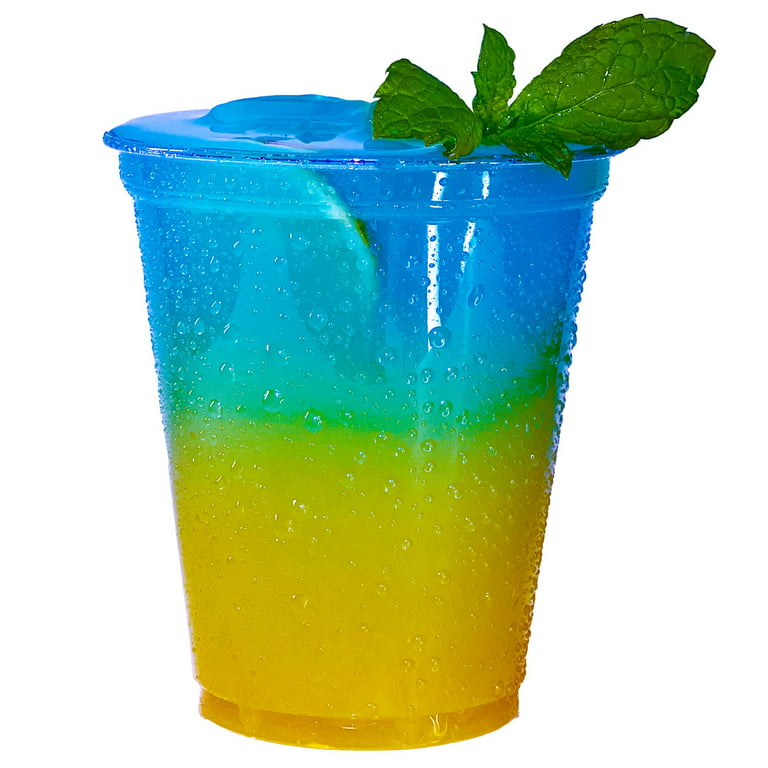 PA-2340) 12 oz Plastic Cups, 50 Count, Colors Red, Yellow, Blue, Gree