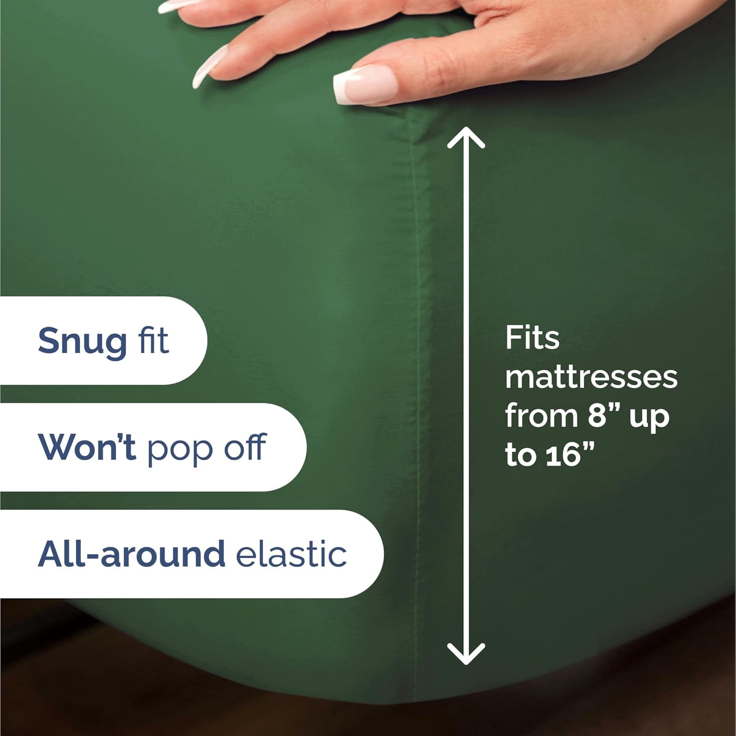 CGK Linens 4-Piece Luxury Bamboo Cooling Sheet Set - King Size 100% Bamboo Derived Rayon Premium Bed Sheets, Emerald Green