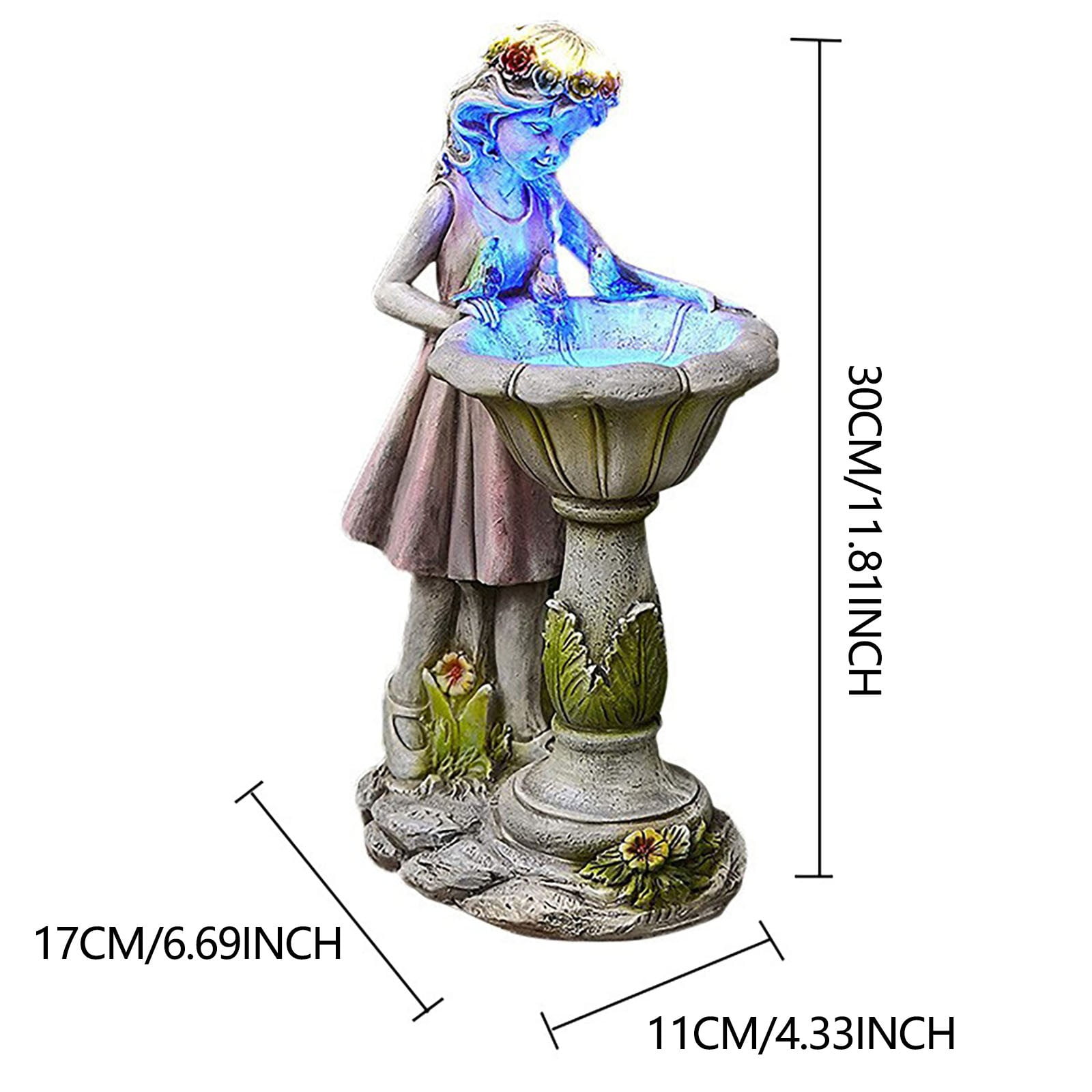 Goowood Solar Garden Decor Flower Fairy Statue Outdoor Garden Resin Ornaments with Auto On Off LED Lights for Yard Patio Porch Decoration
