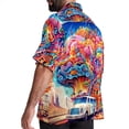 thumbnail image 3 of Mind car Men's Casual Poplin Button Down Short Sleeve Hawaiian Beach Shirt, 3 of 6