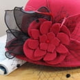 thumbnail image 5 of QASIEATN Women's Everyday Wear Accessories Elegant Flower Decoration Bucket Hat for Pretty Women Fashion Fall Church Cloche Hat Solid Vintage Bowler Hat, 5 of 7