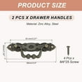 thumbnail image 2 of Vintage Decorative Handles 3.9x1.34", 2 Pcs Drawer Handles with Screws for Cabinet Wooden Box, Bronze Tone, 2 of 7