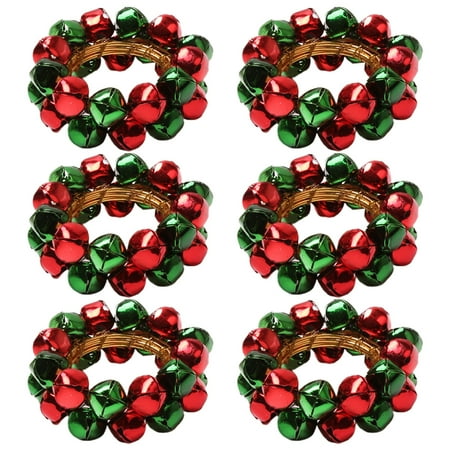 

Meizhencang 6Pcs Petite Bells Napkin Ring Widely Used Charming Stainless Steel Sturdy Christmas Napkin Buckle for Kitchen