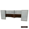 GOF 2 Person Workstation Cubicle (5’D x 13’W x 5’H-W) / Office Partition, Room Divider (60"H-W Cubicle with Desk, Mahogany)