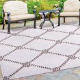 thumbnail image 6 of Geometric Lattice Indoor/ Outdoor Area Rug, 6' x 9', Ivory, 6 of 9