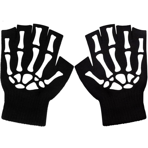 Eigraketly Manoplas para exteriores de Halloween tejidas, guantes sin dedos para montar a caballo Unisex, calentadores de bicicleta elásticos luminosos Type6 NO6 Eigraketly OD002191-01