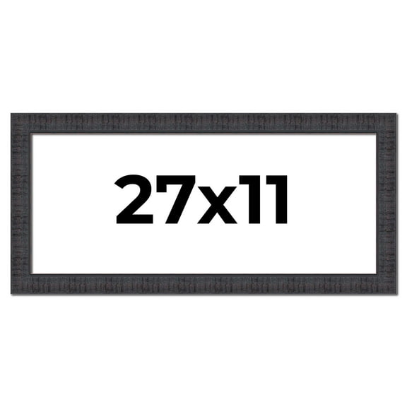 27x11 Frame Brown Rustic Solid Wood Picture Frame 1.5 Inches Wide | Interior Frame Depth 0.5 Inches
