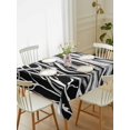 thumbnail image 2 of Black White Striped Rectangle Tablecloth, Farmhouse Stripes Modern Abstract Art Waterproof & StainResistant Tablecloth, Washable Oil-proof Table Cover for Dining/Party/Wedding/Camping/Buffet 60x84 In, 2 of 9