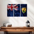 thumbnail image 2 of Elephant Stock Satin Turks And Caicos Flag Wall Art - Horizontal Multi Panel Canvas - Living Room Wall Decor - Flags Multi Panel - Blue And Red Decor - 23" x 14", 2 of 4