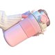 thumbnail image 4 of Botella de agua con pajita y aislamiento, a prueba de derrames, elegante, portátil, para niños y niñas, ideal para deportes al aire libre, color rosa, 4 of 12