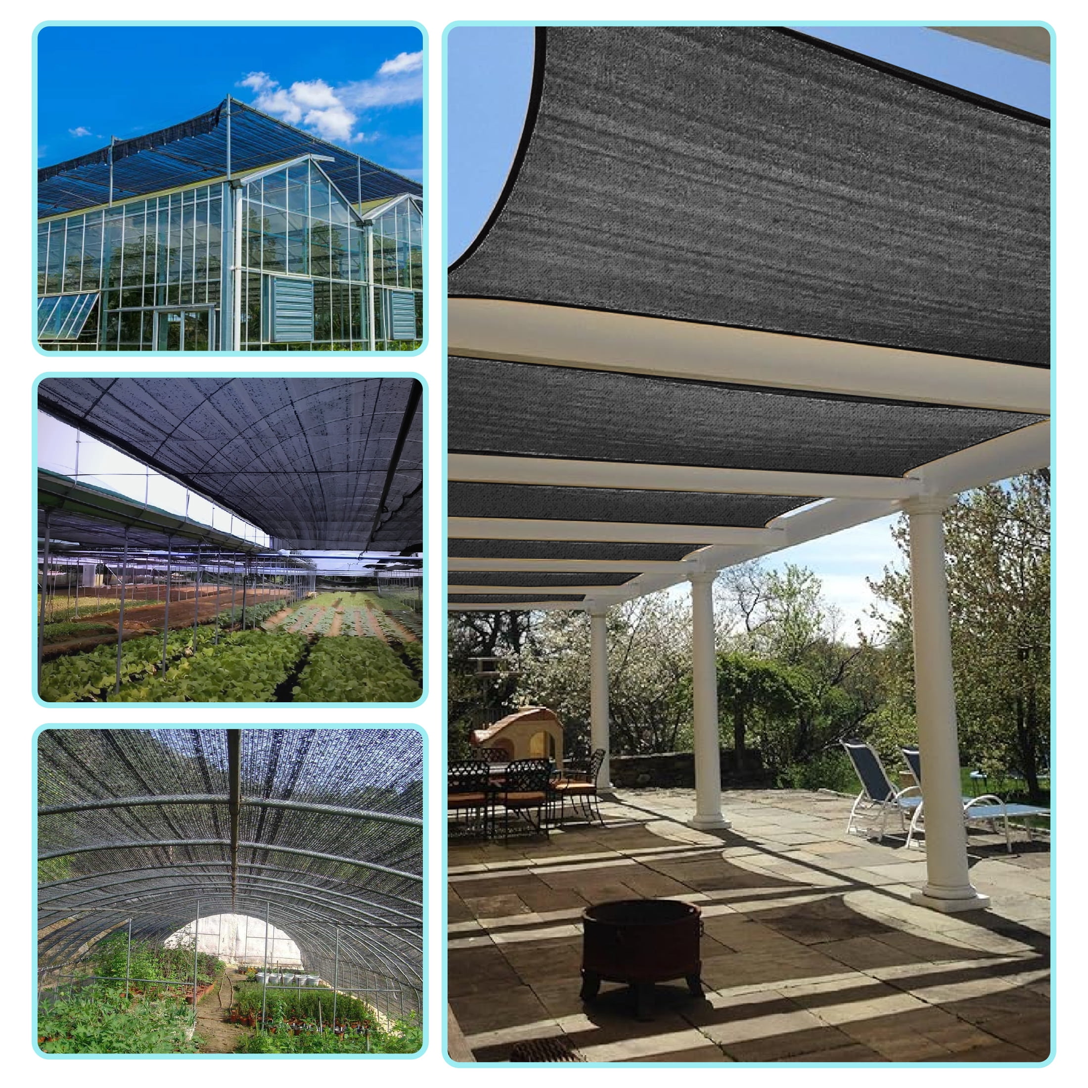 LCGOD Sun Shade Canopy 12x12ft Patio Sun Shade Cloth 85% UV Block HDPE Mesh Tarp with Brass Eyelets