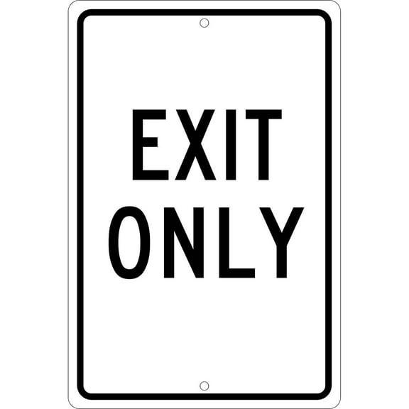 National Marker Reflective "Exit Only" Regulatory Traffic Sign 18" x 12" Aluminum (TM76H)