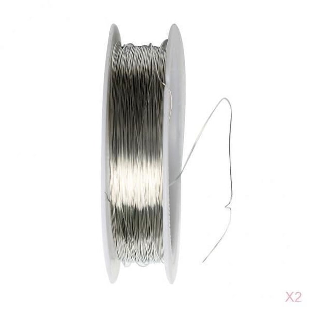 2 rollos de 22m de Alambre de Hierro Sunnimix para joyería de bricolaje 0.3mm