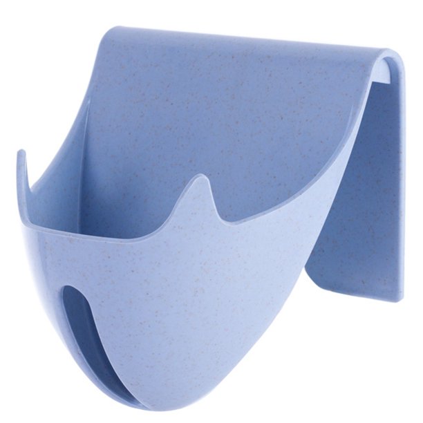 Worallymy Caja de drenaje para baño estante de almacenamiento de esponja montado en la pared bandeja de plástico contenedor organizador sin taladrar azul Worallymy JD735816289