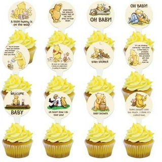 MEMOVAN Winnie Cupcake Toppers 48pcs Classic the Pooh Cupcake