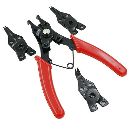 

Xinqinghao Household Tools Big Sale ! New 4-in-1 Snap Ring Pliers Plier Set Circlip Combination Retaining Clip （Red）