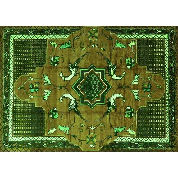 Ahgly Company Indoor Rectangle Persian Green Traditional Area Rugs, 2' x 3'