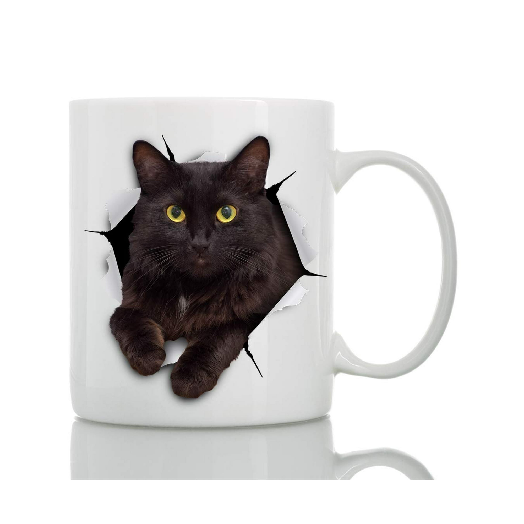 Tasse à Café Chat Noir - Tasse à Café En Céramique Drôle - Cadeau Parfait Pour Les Amoureux Des Chats - Tasse à Café Chat Mignon - Excellent Cadeau D' Anniversaire Ou De