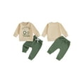 thumbnail image 2 of Baby Toddler Boy 2 Piece Fall Outfit, 0 6 12 18 24 Months 2T 3T 4T Letter Tractor Print Long Sleeve Sweatshirt Elastic Waist Pants with Pockets Clothing Set, 2 of 9