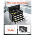 thumbnail image 2 of Metal Tool Box, 20.5-inch, Portable Metal Tool Box with 4 Drawers, Small Tool Chest with EVA Liners, Ball Bearing Slide Drawers Locking & Powder Coated Finish, Multi-Function Tool Organizer, 2 of 24