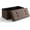 Brown, variant on Storage Ottoman Bench Foldable Seat Footrest Shoe Bench End of Bed Storage with Flipping Lid, 75L Storage Space, Linen Fabric