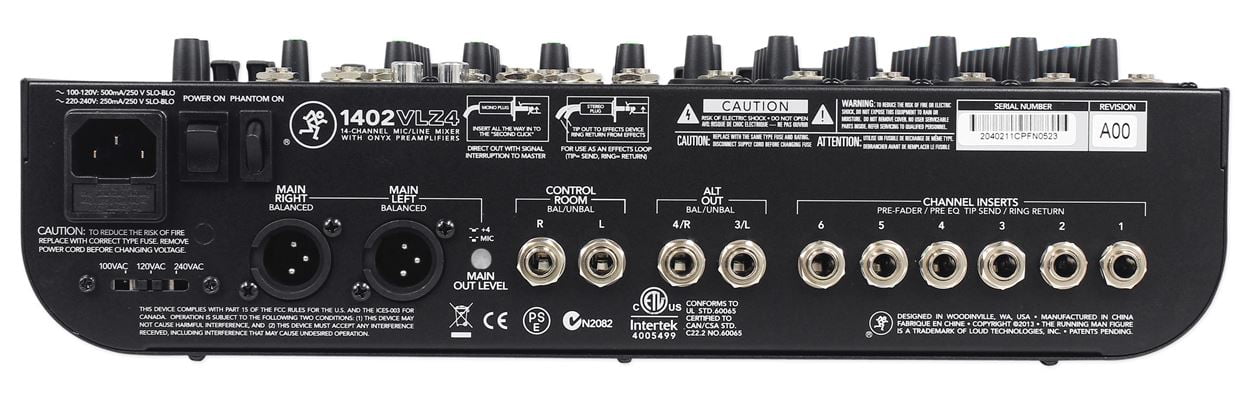 Mackie 1402VLZ4 14-Ch. Compact Analog Low-Noise Mixer w/ 6 ONYX Preamps+Stand
