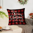 thumbnail image 5 of Anhility Christmas Plaid Pillow Covers 18x18, Red and Black Classic Plaid Letter Printed Decorative Throw Pillow Covers, Farmhouse Square Pillow Case Cushion Pillowcase for Holiday Home Decor Sofa, 5 of 6