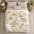 thumbnail image 5 of Vintage Hunting Dogs Pheasants Toile, Cozy Rustic Scene, Warm Flannel Blanket for Cabin and Lodge with Detailed Artwork, Animal Lovers person's Day Gift, Rustic Home Decor, 5 of 9