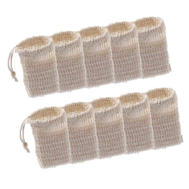10 X Bolsas de Jabón Perfecl Bolsas Colgantes para Ahorrar Jabón con Cordón Malla para Viajes Limpieza Corporal y Facial con Cuenta Blanca