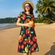 thumbnail image 4 of Balery Tomatoes Vestidos sueltos de manga corta para mujer, vestidos de verano 2025, vestidos casuales de corte A con vuelo., 4 of 6
