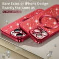 thumbnail image 4 of for iPhone 15 Pro Case Glitter Blue, Camera Lens Protector, with MagSafe  Clear Silicone Cute Protective Soft Women TPU Luxury Plating Bumper Phone Cases for iPhone 15 Pro Blue, 4 of 11