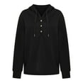 thumbnail image 4 of Timegard Sweatshirts for Women V Neck Button Hoodies Pullover Casual Loose Comfy Tops Fall Winter Fashion, 4 of 9