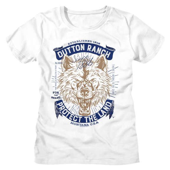 Yellowstone Protect The Land Wolf White Women's T-Shirt