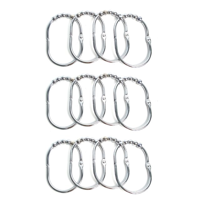 Advancent 12 ganchos para cortina de ducha de hierro inoxidable, anillos para colgar cortinas Tratamientos de ventanas No.01 Advancent HA0132-01B