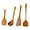 Brown, variant on 4 Pieces Wooden Utensil Set Handmade Wooden Utensil Set for Nonstick Cookware Acacia Wood Cooking Utensil Slotted Serving Spoon Flat Spatulas Set