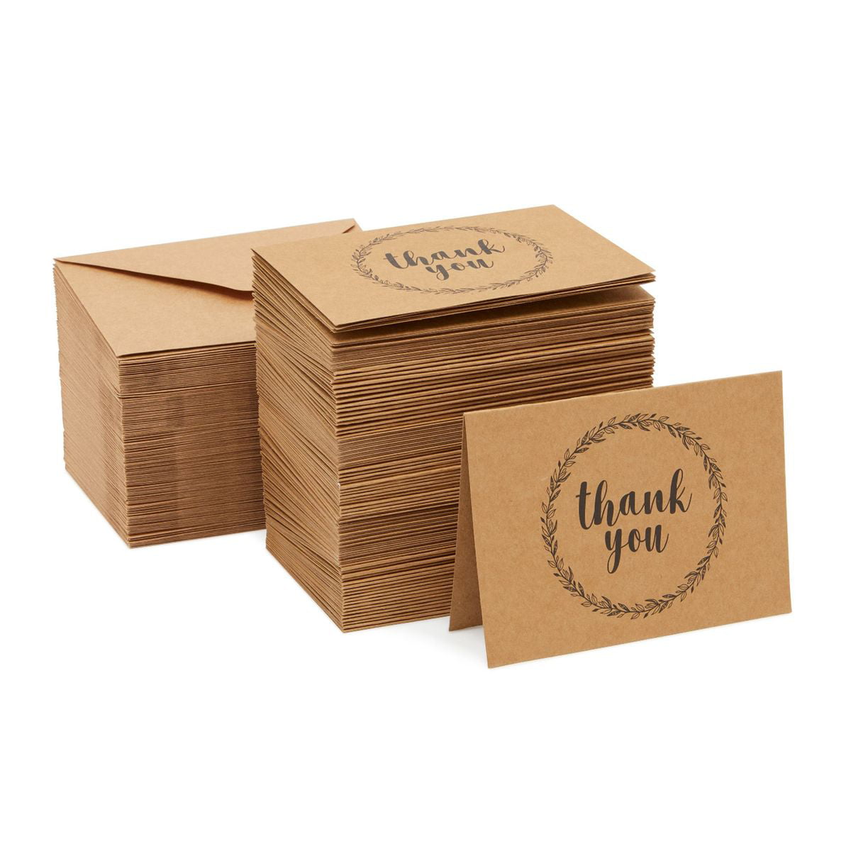 53513F with Kraft envelopes Set of 36 cards blank inside Kraft Leaves Thank You Note Card Pack 