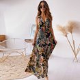 thumbnail image 2 of IROINNID A-Line Dress For Women Sleeveless Print Open Back Casual Gorgeous Halter Mid-Calf Long Dress V-Neck Full-Length Dress, 2 of 9