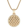 thumbnail image 2 of 3D Baguette Round Bezel Rose Gold Initial Letter A  Alphabet Charm Pendent + Chain, 2 of 4