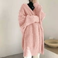 thumbnail image 2 of Vedolay Women Long Cardigan Knit Sweater Cardigan Loose Long Sleeve Casual Coat Pink,One Size, 2 of 5