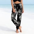 thumbnail image 2 of SONXAHE Women's Drawstring Floral Jogger Pants Light Cut Spring Daily Walking Trousers, 2 of 6