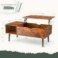 thumbnail image 6 of Gianna 39.4"Lx19.6"Wx17.4"H Wood Lift Top Coffee Table with Hidden Compartment and Adjustable Storage Shelf, 6 of 7