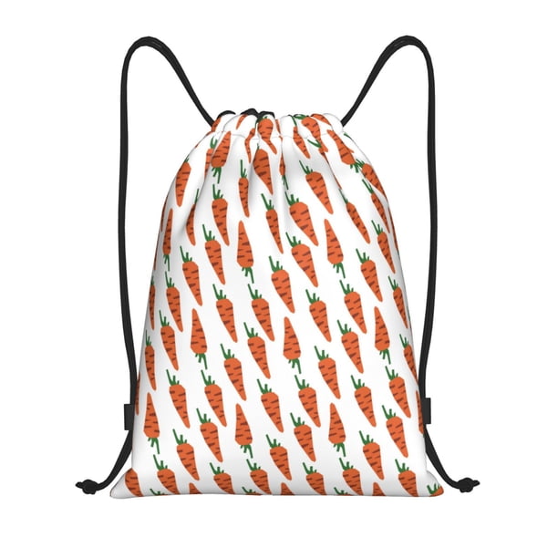 Fotbe Carrot Bolsa Mochila con Cordón Estampada, Bolsa de Gimnasio Deportiva, Bolsa Cinch, Bolsa con Cordón para Hombres y Mujeres-Small