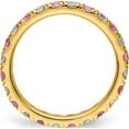 thumbnail image 2 of 14K Yellow Gold Lab Grown Diamond Si1/Si2 G H I & Cr Pink Sapp Eternity Band (Size 7) Made In India et0048-cps-070-7ylg, 2 of 5