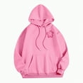 thumbnail image 5 of Towmus Cute Pink Flower Hoodie for Woman Preppy Sweatshirts Trendy Puff Print Letter Graphic Hoodies Casual Pullover Tops, 5 of 5