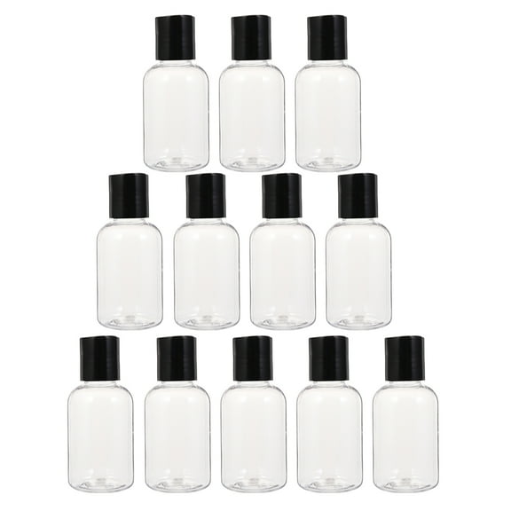 unbranded 12 Pcs Clear Bottled Refillable Bottles Travel 8.50X3.50X3.50CM Black
