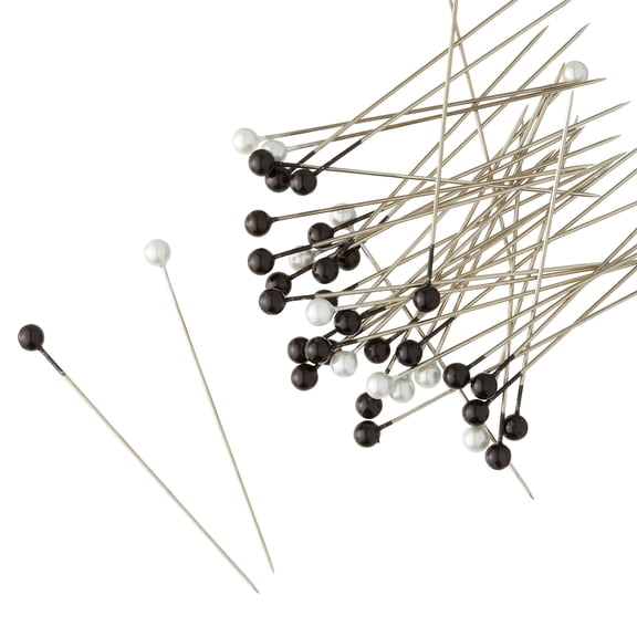 Loops & Threads 2" Black & White Corsage & Boutonniere Pins, 12 Packs: 40 ct. (480 total)
