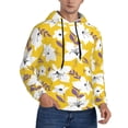 thumbnail image 2 of Kdxio Lilies Flowers Print Mens Casual Hooded Collar Drawstring Hoodies Pullover Sweatshirts Casual Long Sleeve Shirts-XX-Large, 2 of 7