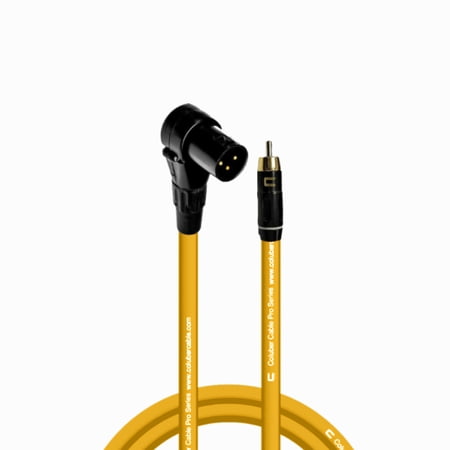 Coluber Cable Balanced Right Angle XLR Male to RCA Male Pro 3-Pin Connector
